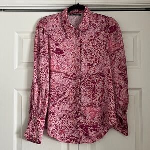 Zara Hot Pink Rhinestone Cuff Blouse